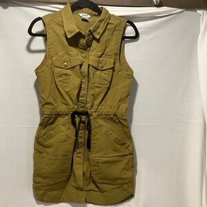 Sleeveless Olive Green Utility dress